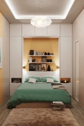 How to equip a rectangular bedroom?