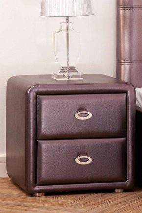 Description of leather bedside tables and their selection
