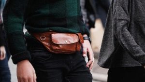 Mga bag ng leather belt