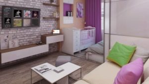 Vieno kambario butų su vaikų darželiu dizainas