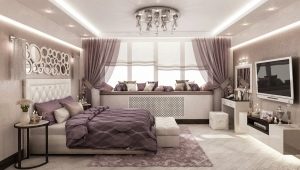 19-20 m2 alana sahip bir yatak odasının tasarımı ve düzenlenmesi. m