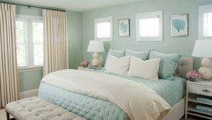 חדר שינה בצבעי מנטה