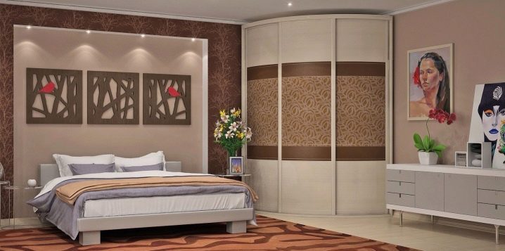 Types of corner wardrobes for the bedroom and their filling
