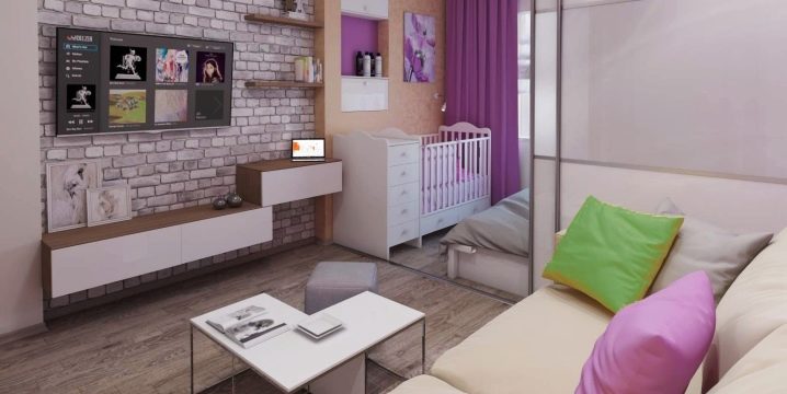 Design of one-room apartments with a nursery