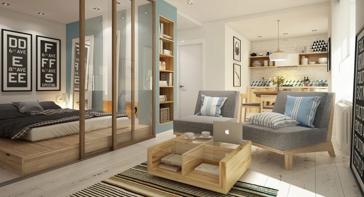 Design of one-room apartments with an area of ​​40 sq. m