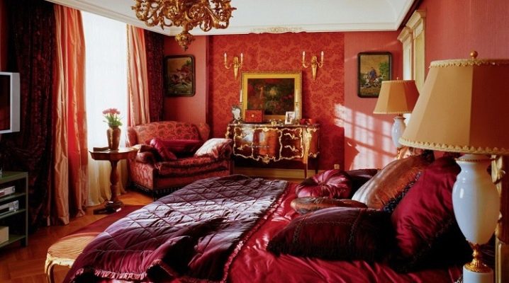 Ý tưởng thiết kế phòng ngủ màu đỏ tía