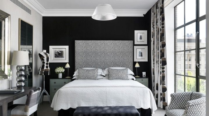 Черно -бяла декорация за спалня