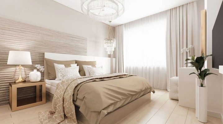 Wie kombiniert man beige Tapeten im Schlafzimmer?