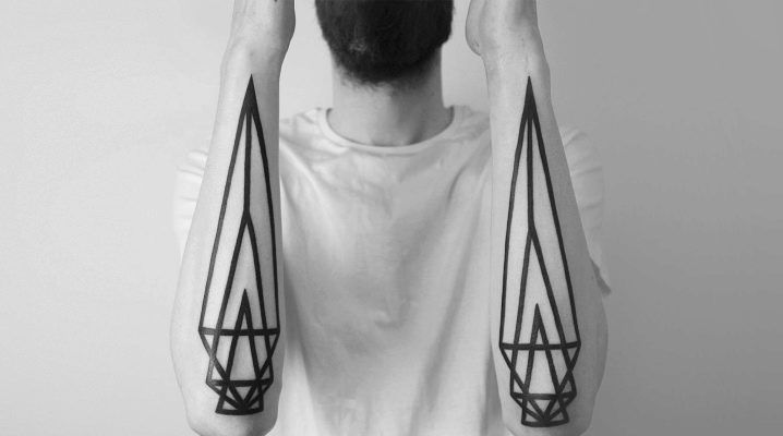 Tatuagens masculinas no estilo do minimalismo