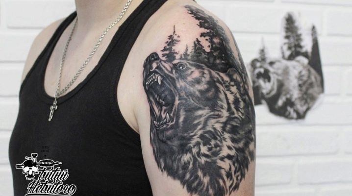Pagsusuri ng mga tattoo ng kalalakihan sa anyo ng isang oso