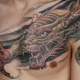 Pagsusuri ng mga tattoo ng lalaki na dragon