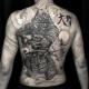 Betydningen af ​​tatovering for mænd i form af samurai og deres placering